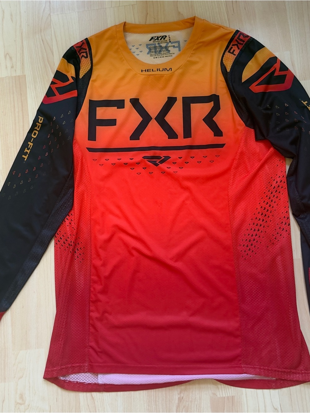 FXR Men’s Long Sleeve Gradient MX Jersey - Orange Red